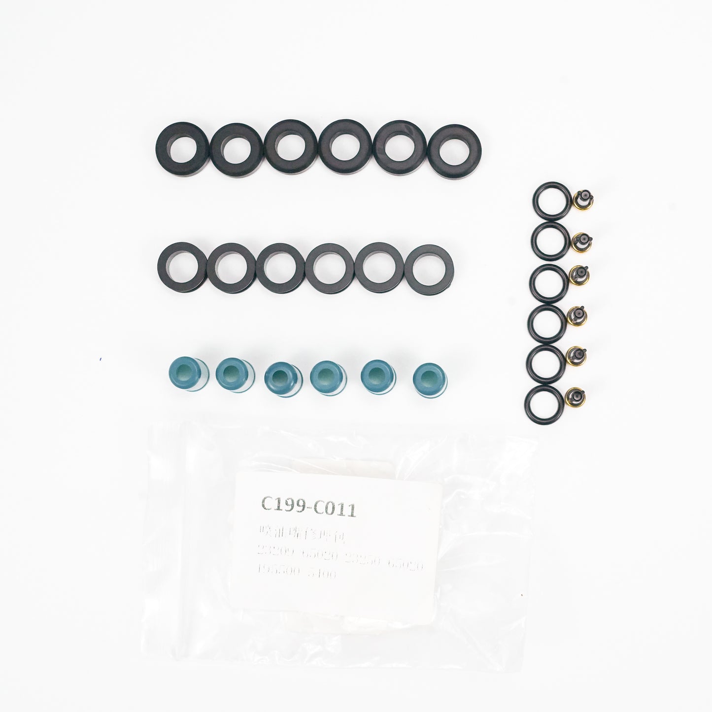 For Toyota 3VZE 1988-1995 3.0L Generic 6pcs Fuel Injectors Repair Seal Rebuild Kit Generic